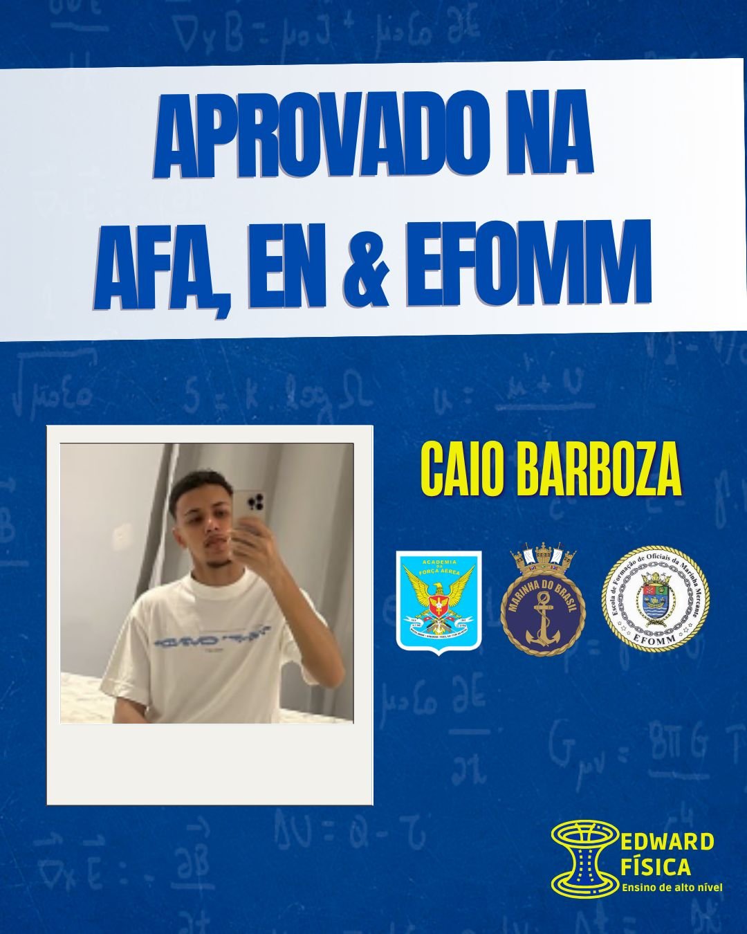 Caio Barboza, aprovado na AFA, EN e EFOMM